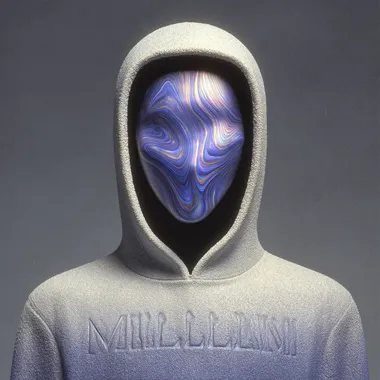 Holographic Rapper Artwork with Fluid Noise Holographic Rapper Artwork with Fluid Noise