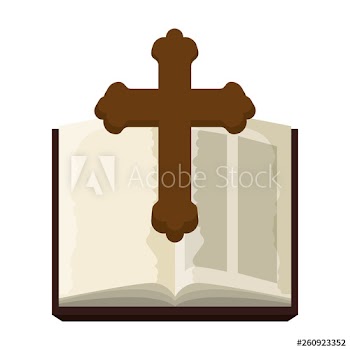 holy bible with wooden cross