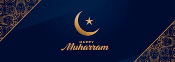 Holy festival of happy muharram islamic banner Free Vector