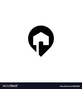 home and pin location logo design inspiration