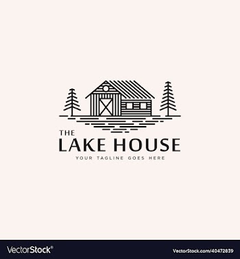 home and pine tree in the lake side