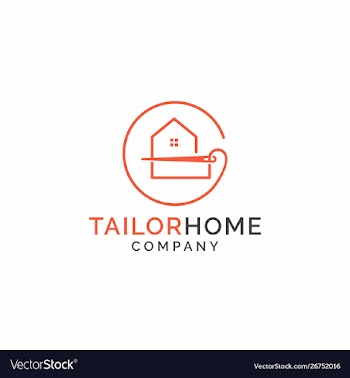Home and tailor logo template home sewing studio vector image