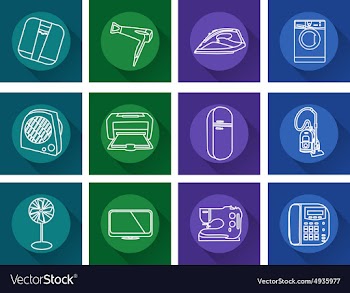 Home appliances iconsFlat vector image
