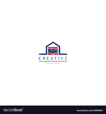 Home building patriotism creative business logo vector image