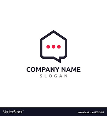 Home chat bubble logo design template vector image