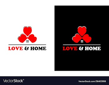 home concept on love logo design template