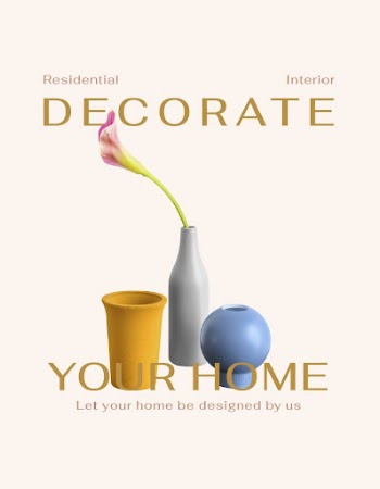 Home decoration flyer editable template, | Free PSD Template - rawpixel
