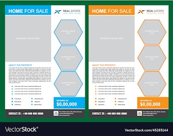 home for sale flyer design template