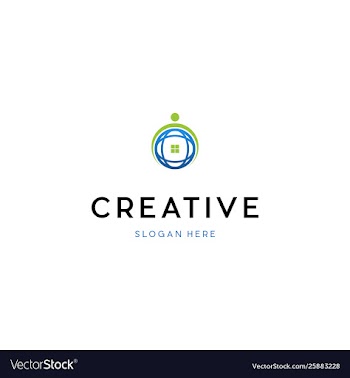 Home globe networking creative business logo vector image