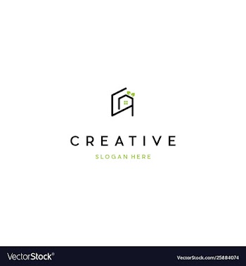 Home line naturally creative logo design vector image
