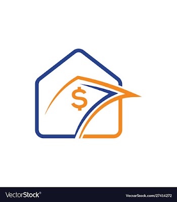 Home logo design with money icon sign and symbol vector image