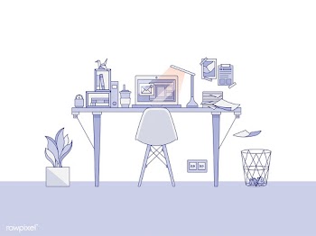 Home office workspace illustration | Free stock vector - 399494