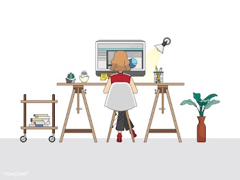 Home office workspace illustration | Free stock vector - 399525