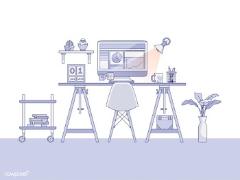 Home office workspace illustration | Free stock vector - 399561