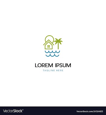 Home vacation ocean creative design logo vector image