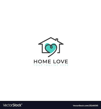 Home with love logo design vector image