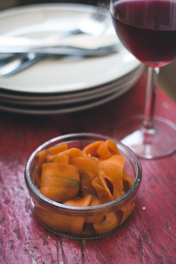 Homemade carrot carpaccio 