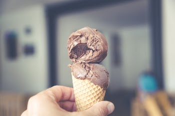 Homemade chocolate ice cream 