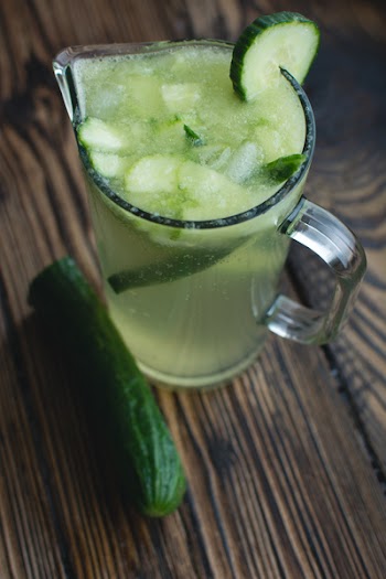 Homemade cucumber lemonade 
