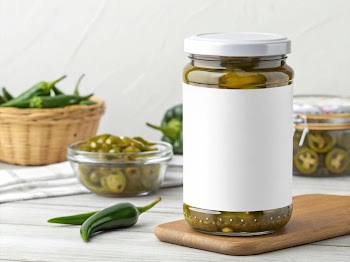 Homemade Pickled Jalapeños in Glass Jar