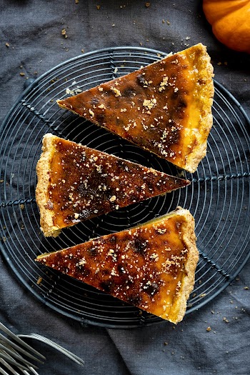 Homemade pumpkin pie slices food photography