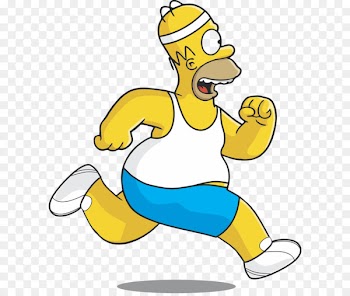 Homer Simpson Miami Hurricanes football Los Angeles Dodgers Running - Homer Simpson PNG 