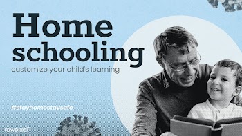 Homeschooling during coronavirus pandemic social banner template mocku.. | Free  illustration - 2310110