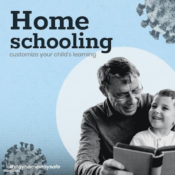 Homeschooling during coronavirus pandemic social banner template vecto.. | Free  vector - 2309283