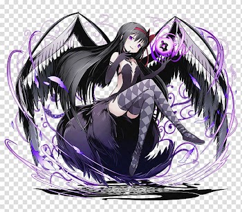 Homura Akemi Sayaka Miki Mami Tomoe Madoka Kaname Devil, christmas background christmas present transparent background PNG clipart