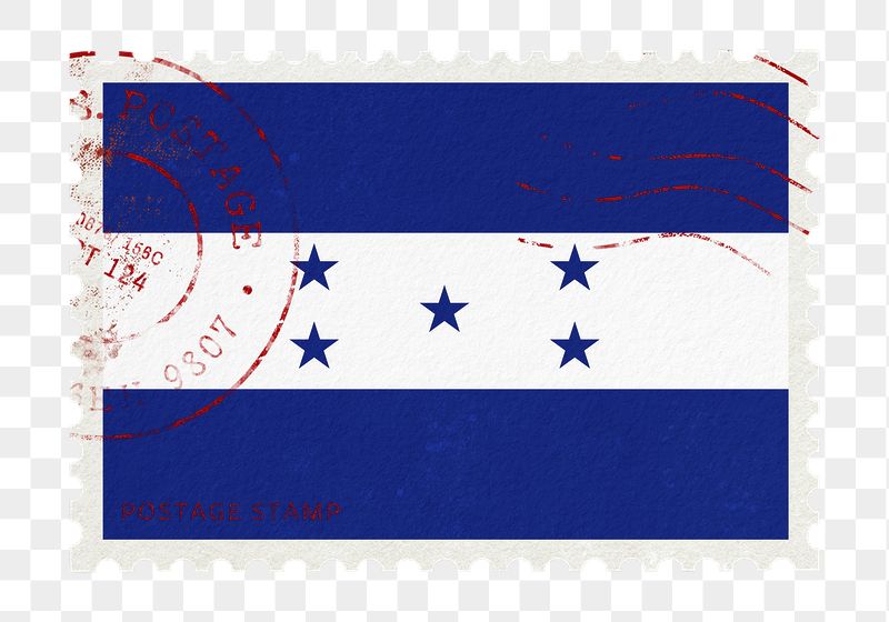 Honduras flag png post stamp | Free PNG - rawpixel