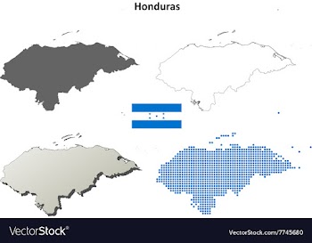 Honduras outline map set vector image