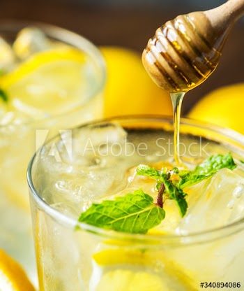 Honey lemon soda beverage photography