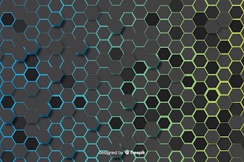 Honeycomb background with gradient Free Vector
