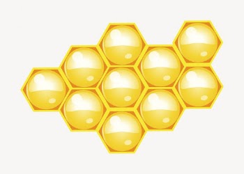 Honeycomb sticker, food illustration vector. | Free Vector - rawpixel