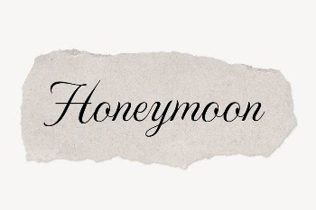 Honeymoon word typography, torn paper | Free PSD - rawpixel