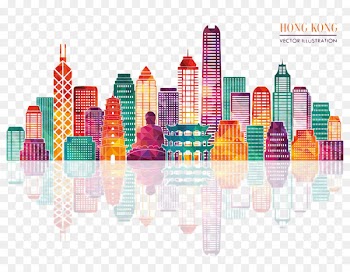 Hong Kong Skyline Royalty-free Silhouette - Painted city 