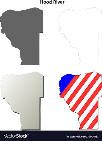 Hood River Map Icon Set vector image