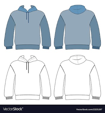 Hoodie man template front back views vector image