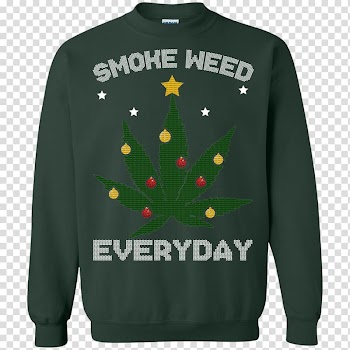 Hoodie T-shirt Christmas jumper Sweater Cannabis smoking, T-shirt transparent background PNG clipart