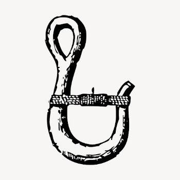 Hook hand drawn clipart, tool | Free Vector - rawpixel