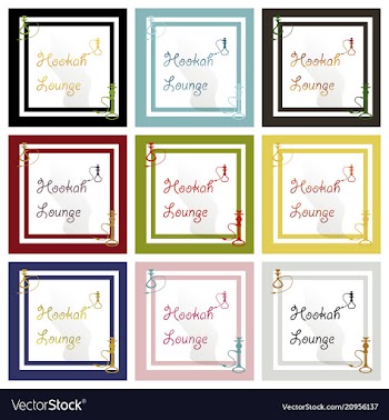 Hookah logo icon symbol emblem sign template vector image