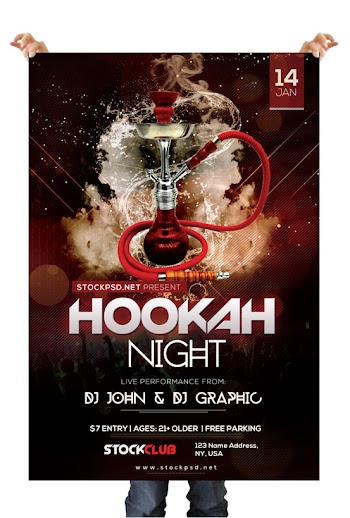Hookah Night – Free PSD Flyer Template