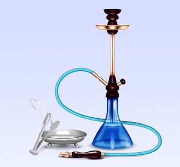 Hookah smoking accessories realistic set Free Vector