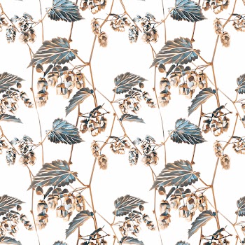 Hops seamless pattern. Watercolor background. 