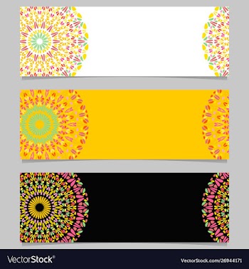 Horizontal abstract colorful floral mandala vector image