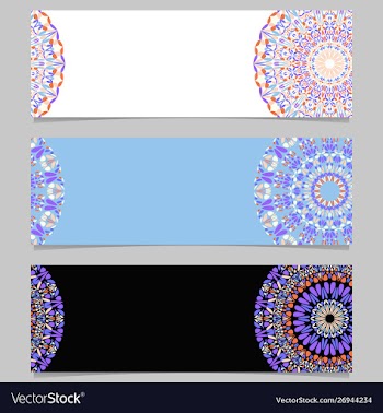 Horizontal abstract colorful floral mandala vector image