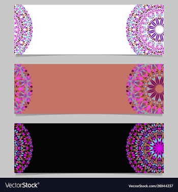 Horizontal abstract colorful floral mandala vector image