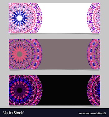 Horizontal abstract colorful flower mandala vector image