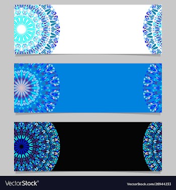 Horizontal abstract floral mandala banner vector image