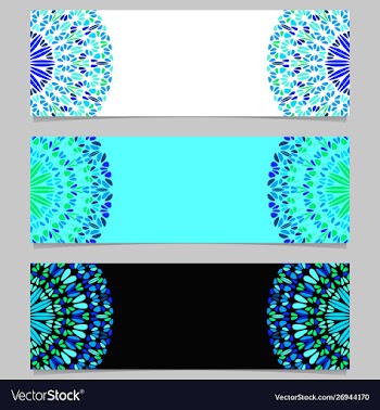 Horizontal abstract gravel mandala banner vector image